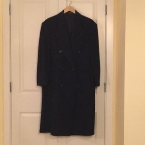 Dark navy overcoat double breasted cashmere blend